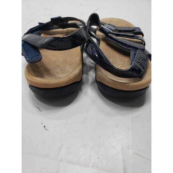 Vionic Amber Women’s Navy Blue Crocodile Embossed Pattern Backstrap Sandal Sz 9 - Picture 7 of 9